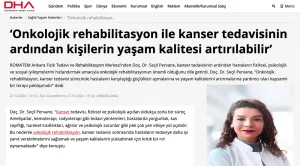 Onkolojik rehabilitasyon ile kanser tedavisinin ardından kişilerin yaşam kalitesi artırılabilir